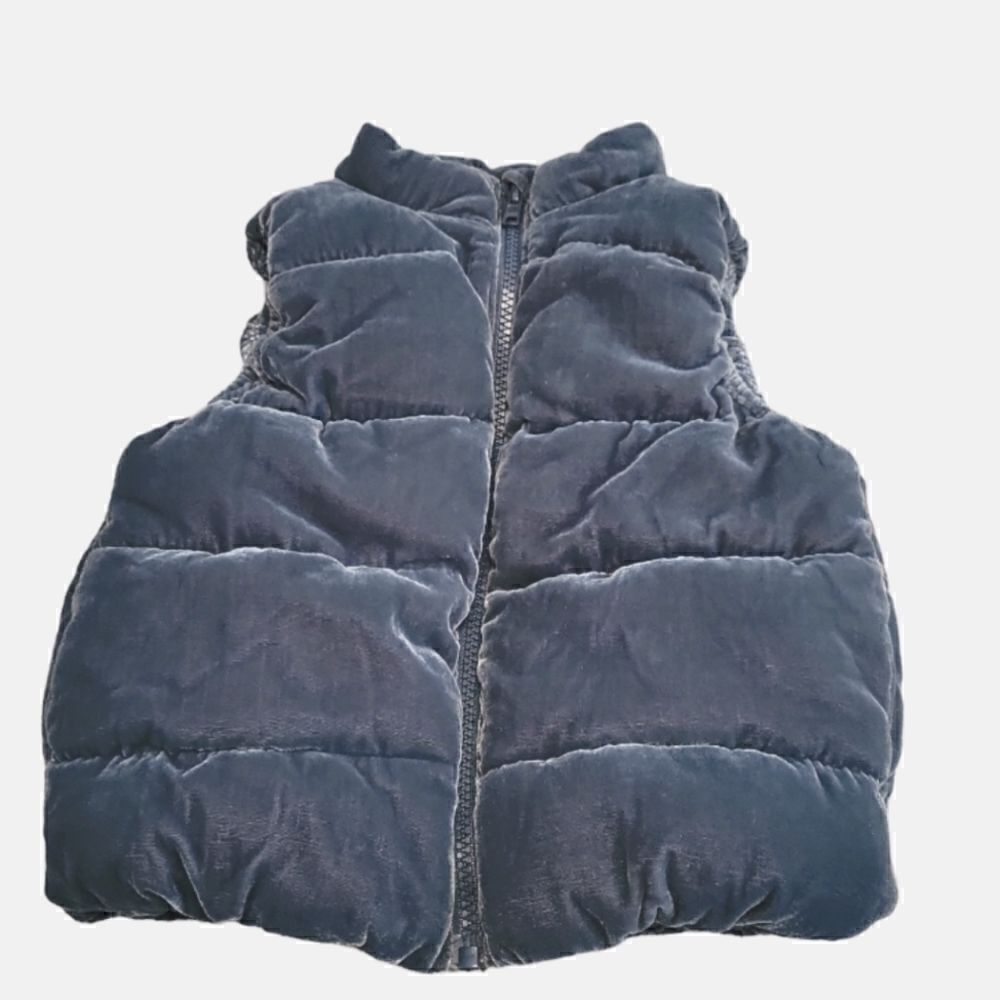 EC GYMBOREE VELVET PUFFER VEST WITH POCKETS SZ.S